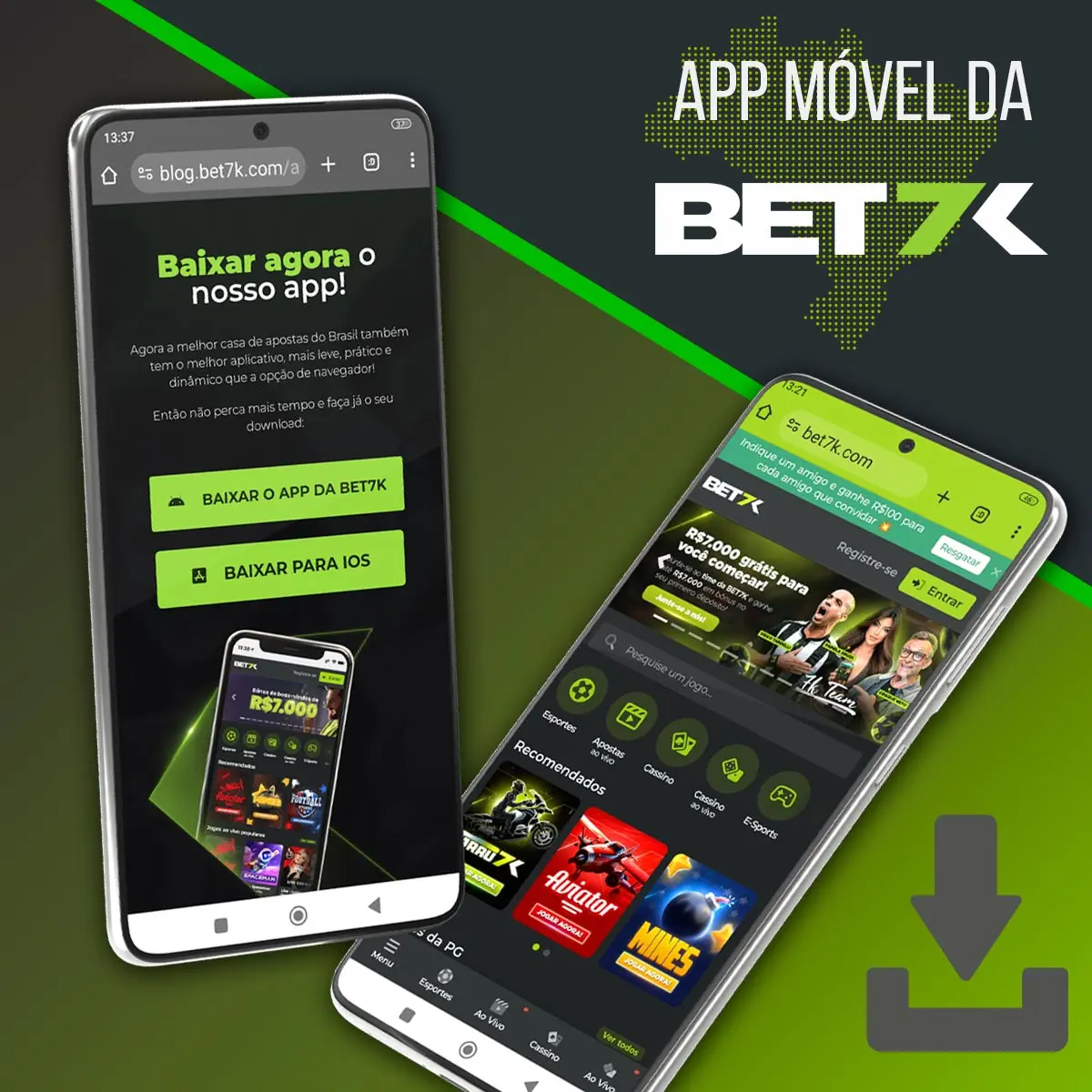 Aplicativo de apostas conveniente da casa de apostas Bet7k no Brasil
