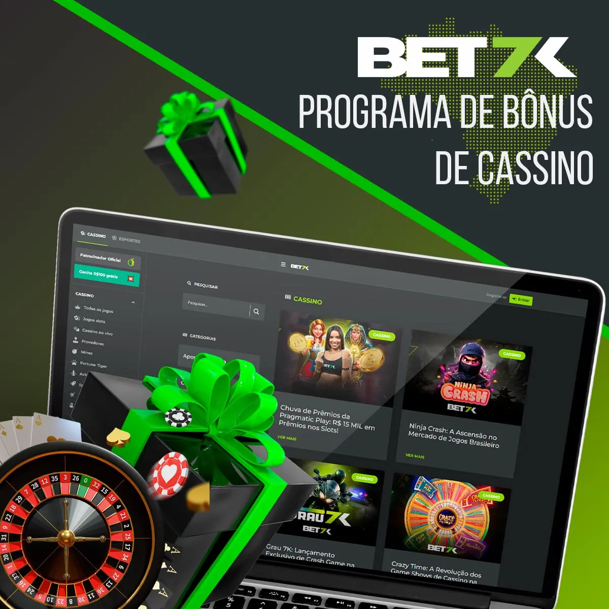 Visão geral do bônus de cassino da casa de apostas Bet7k no Brasil