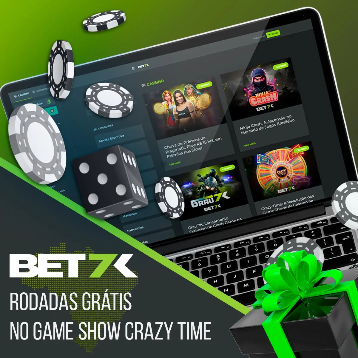 Rodadas Grátis no game Show Crazy Time Bet7k Casino