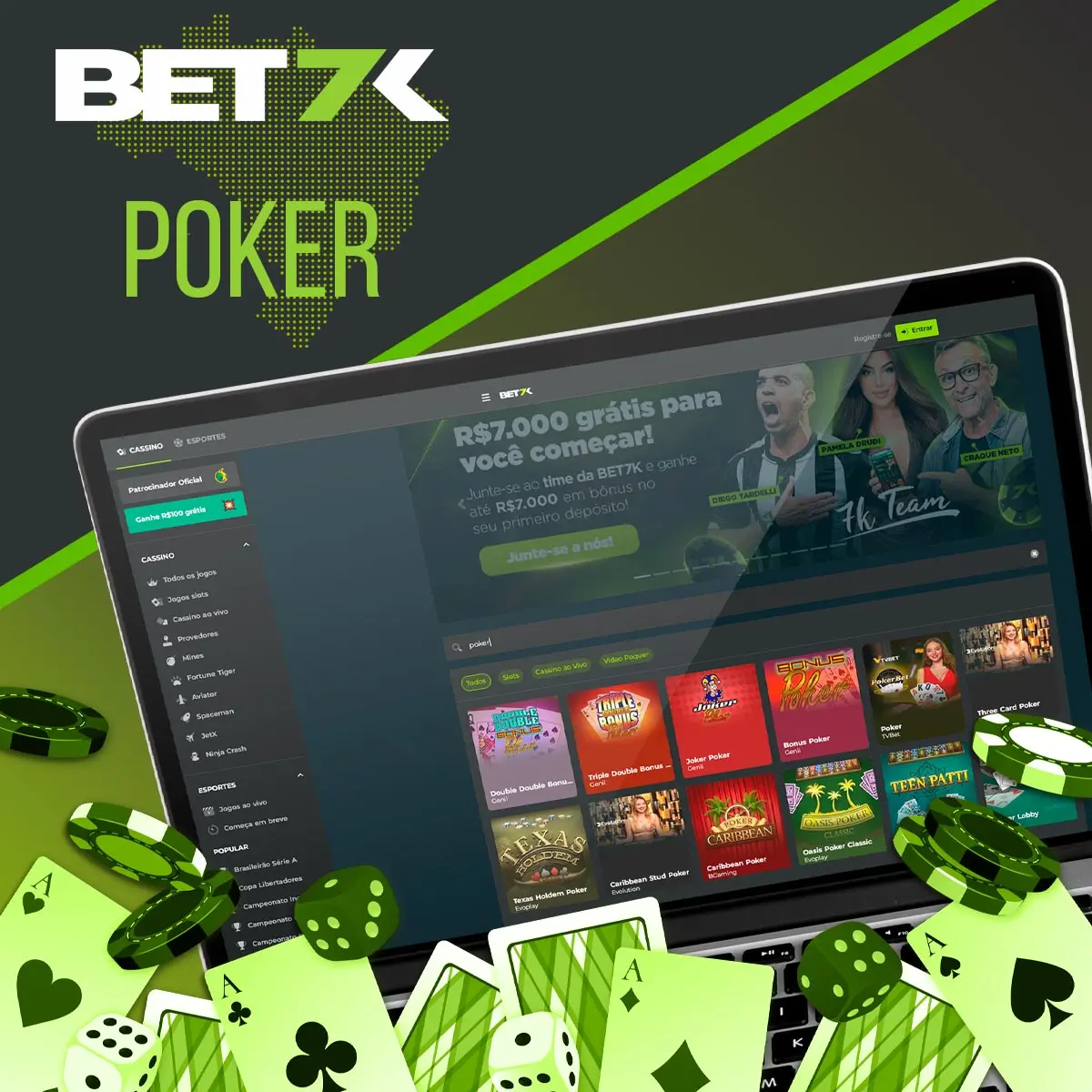 O jogo de cartas mais popular no Bet7k Casino - Pôquer