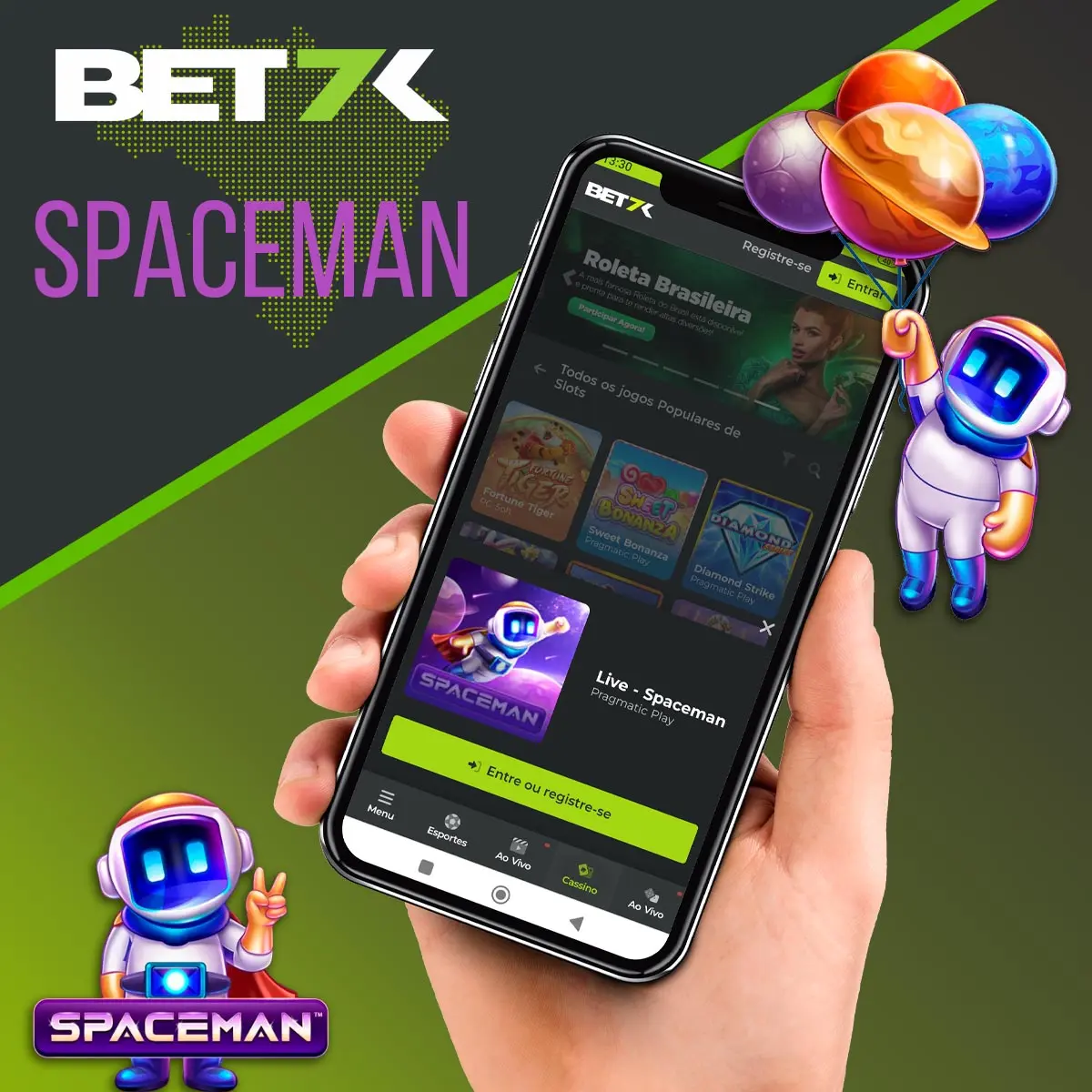 O popular jogo Spaceman no Cassino Bet7k no Brasil