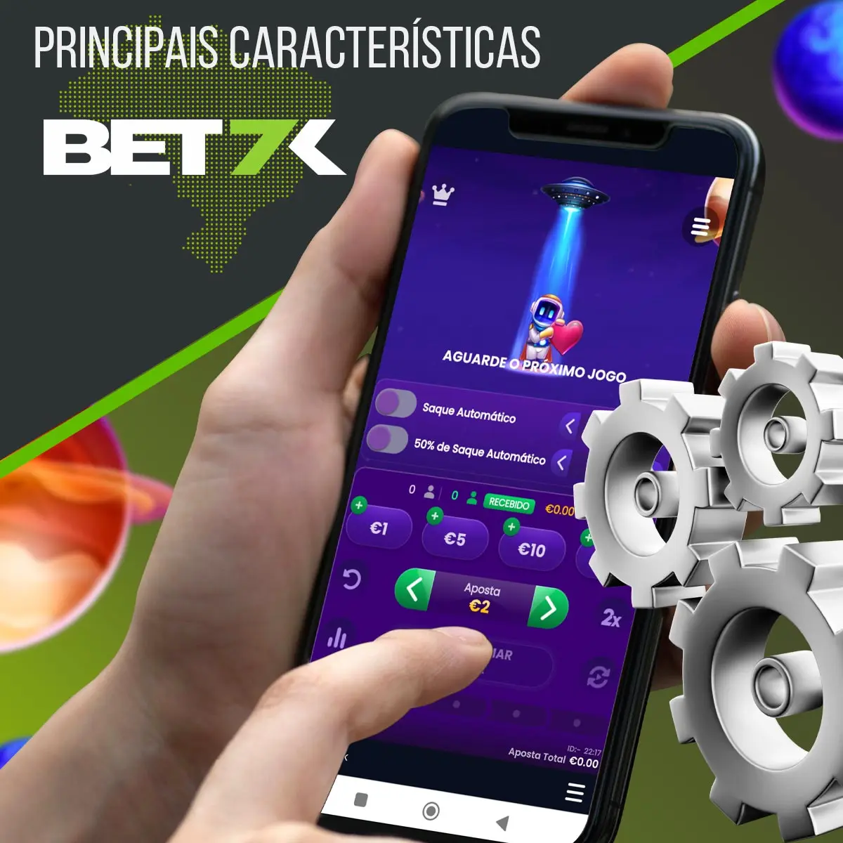 Recursos do jogo Spaceman na Bet7k